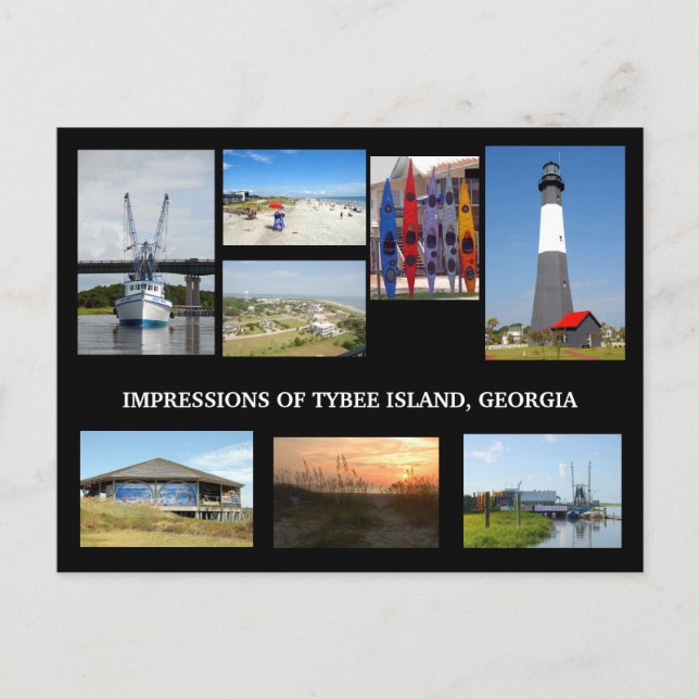 Postal Georiga de la isla Tybee (Anverso)