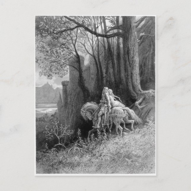 Postal Geraint y Enid Ride Away (Anverso)