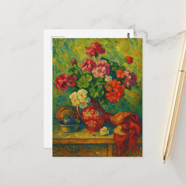 Postal Geranium Postcard (Anverso/Reverso In Situ)