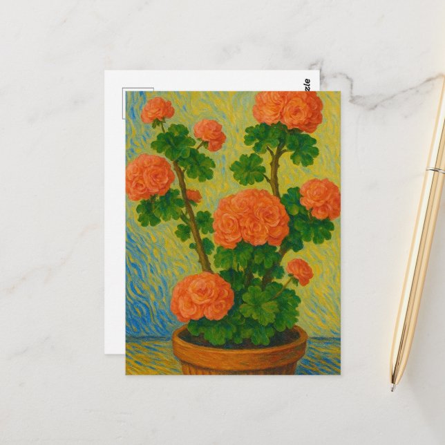 Postal Geranium Postcard (Anverso/Reverso In Situ)