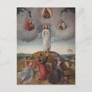 Postal Gerard David- La transfiguración de Cristo