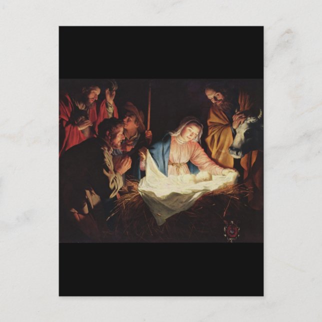 Postal Gerard van Honthorst Nativity (Anverso)