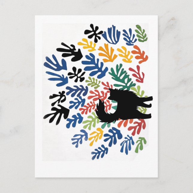 Postal Gerbe de Matisse, Cat Art Parody, (Anverso)