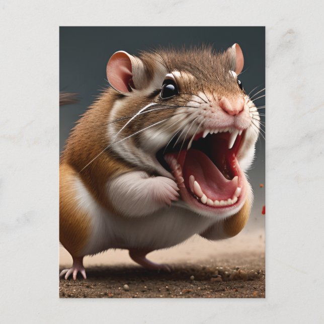 Postal Gerbil enfurecido (Anverso)