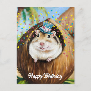 Postal Gerbil mongol en casa de coco