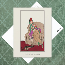 Postal Gerda Wegener Fashion, un gato chaqueta escocés