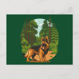 Postal German Shepherd Forest Adventure Dog 
