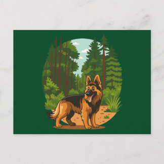 Postal German Shepherd Forest Adventure Dog 