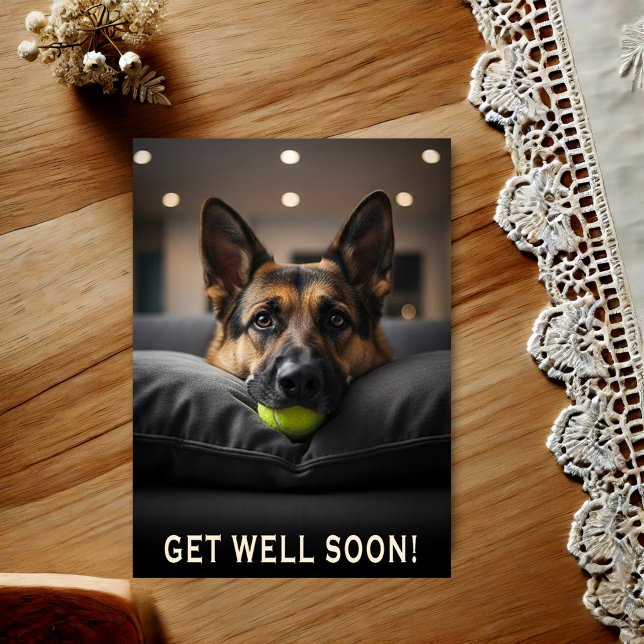Postal German Shepherd Get Well Postcard (Subido por el creador)