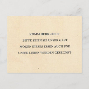 POSTAL GERMAN TABLE PRAYER