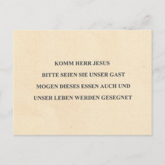 POSTAL GERMAN TABLE PRAYER