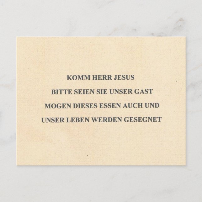 POSTAL GERMAN TABLE PRAYER (Anverso)