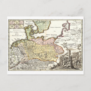 Postal Germania antigua - Mapa alemán antiguo