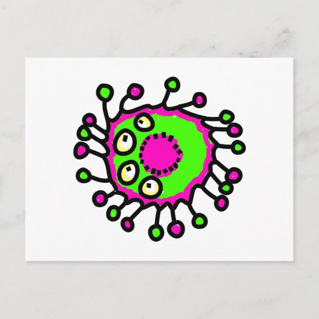Postal Germen Personalizado verde y rosa (Anverso)