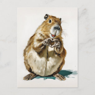 Postal Gesto de Amor de Carpincho Adorable