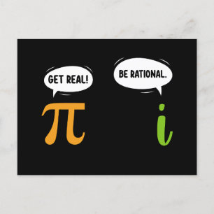 Postal Get Real Be Rational Funny Math Pi Day Geek