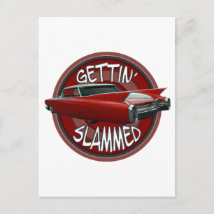 Postal gettin golpeó fuertemente 1960 Cadillac Rollin pel
