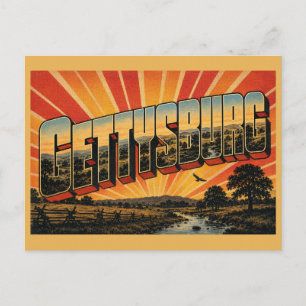 Postal Gettysburg PA Colinas Onduladas Bosques Arte