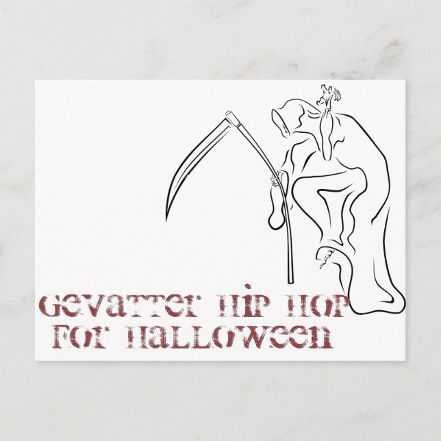Postal Gevatter / padrino / HIP HOP para Halloween (Anverso)