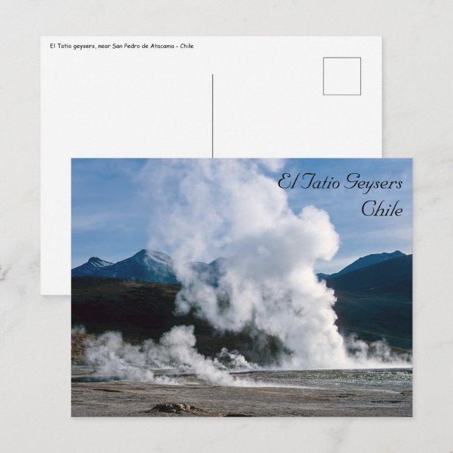 Postal Geysers de El Tatio cerca de San Pedro de Atacama  (Anverso / Reverso)