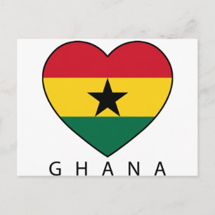 Postal Ghana Soccer Heart "GHANA"-Herz