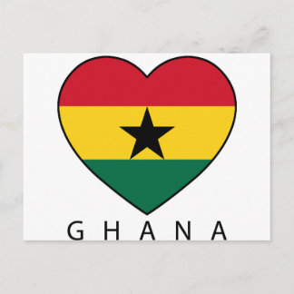 Postal Ghana Soccer Heart "GHANA"-Herz