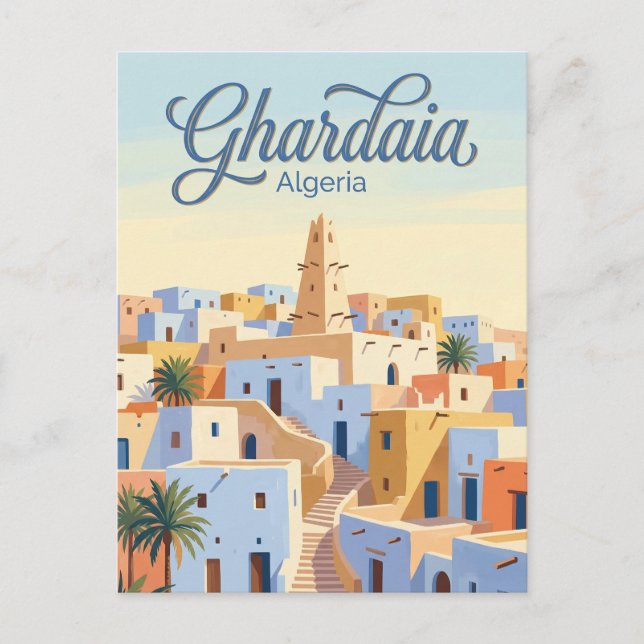 Postal Ghardaïa Argelia (Anverso)