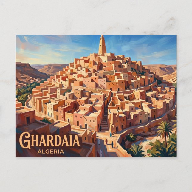 Postal Ghardaïa Argelia (Anverso)