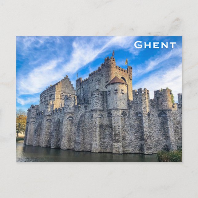 Postal Ghent Belgium Flanders Castle Foto de viaje (Anverso)