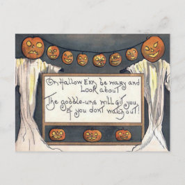 Postal Ghost Jack O Lantern Pumpkin Scarecrow
