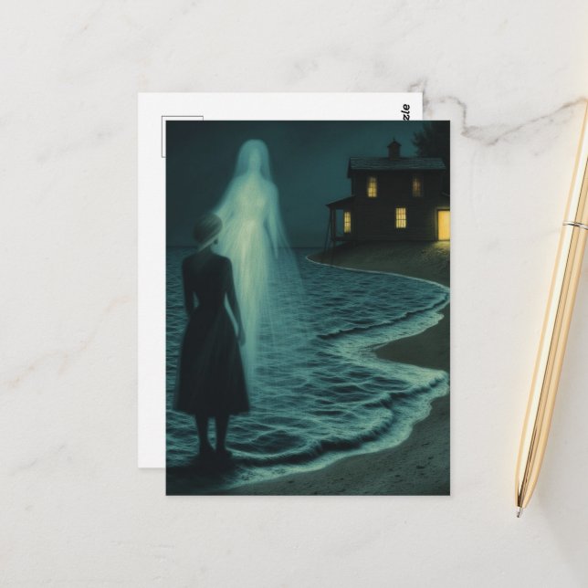 Postal Ghost on the Beach (Anverso/Reverso In Situ)