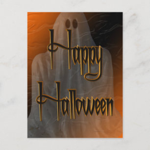 Postal Ghostly Happy Halloween Postcard