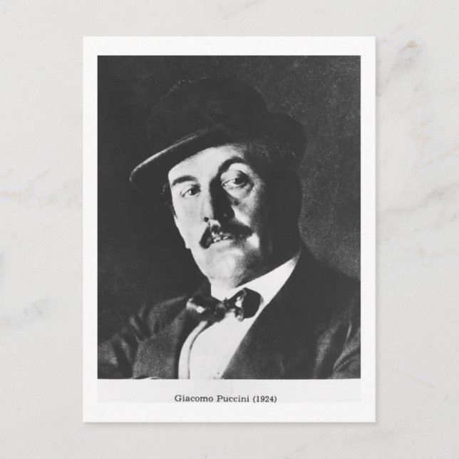 Postal Giacomo Puccini (1858-1924) 1924 (fotolito) (b/w) (Anverso)