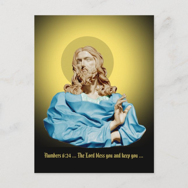 Postal Gian Lorenzo Bernini Busto de Cristo 1679 (Anverso)