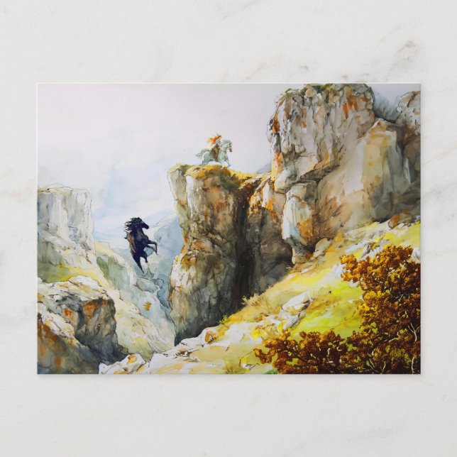 Postal Giant Bodo Falls Rosstrappe Legend Watercolor (Anverso)