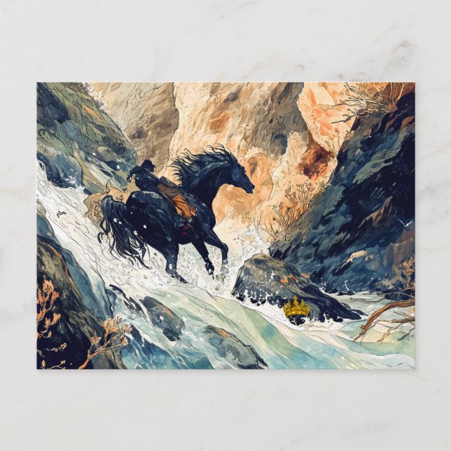 Postal Giant Bodo Falls Rosstrappe Legend Watercolor (Anverso)