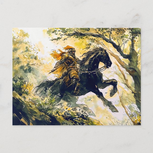 Postal Giant Bodo Pursues Princess Rosstrappe Watercolor (Anverso)