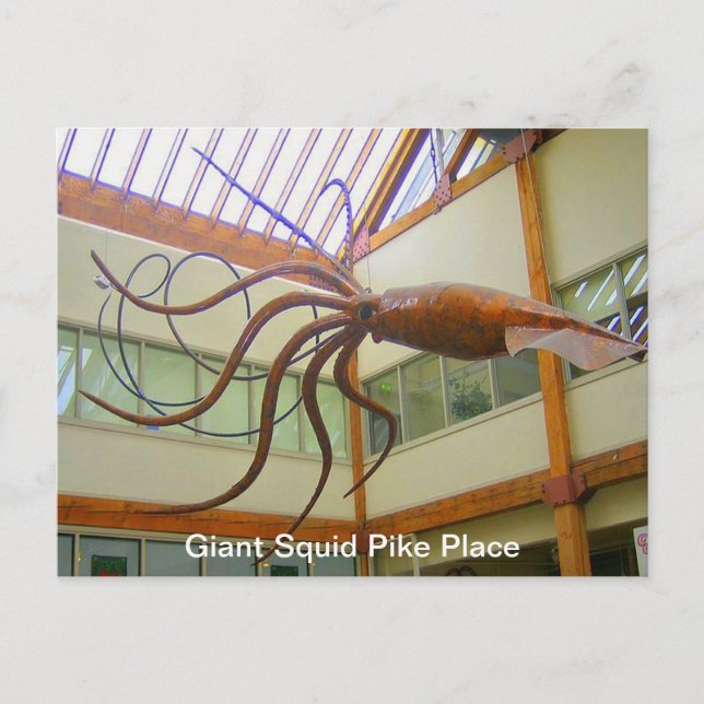 Postal Giant Squid Pike Place Market Seattle, WA Postcard (Anverso)