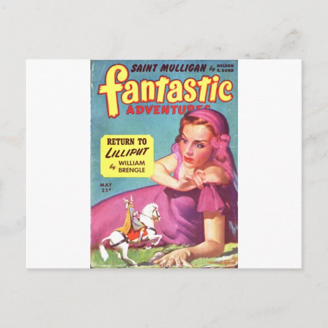 Postal Giantés con vestido de lavanda (Anverso)