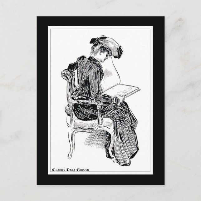 Postal Gibson Chica Reading (Anverso)