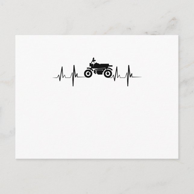 Postal Gif de motocicleta Heartbeat Biker (Anverso)