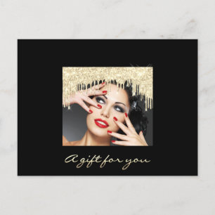 Postal Gift Certificate Golden Drips Black Stripes Makeup