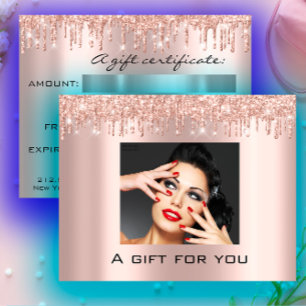 Postal Gift Certificate Holidays Beauty Rose Makeup Lash