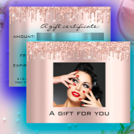 Postal Gift Certificate Holidays Beauty Rose Makeup Lash