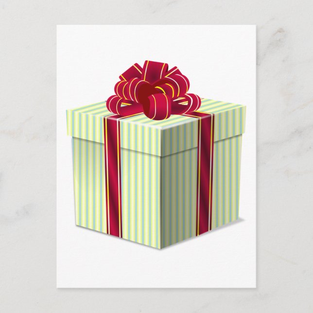 Postal Gift/Present con tira brillante con cinta de cebo  (Anverso)