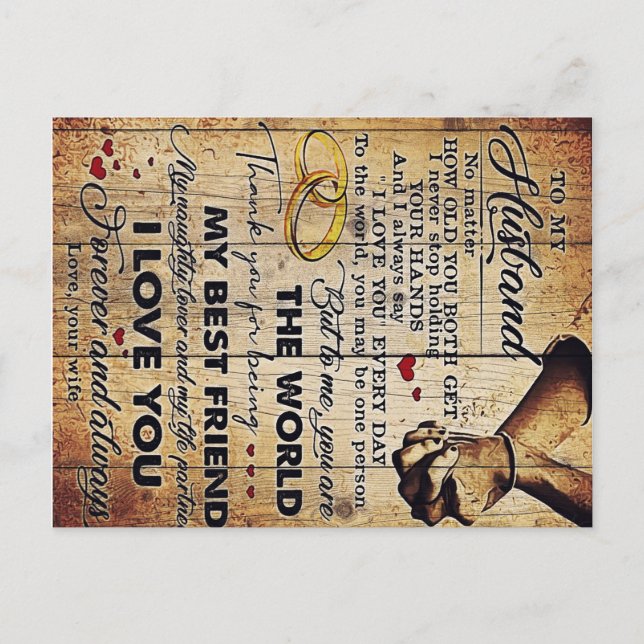 Postal Gift To My Husband, Love Quotes Letter (Anverso)