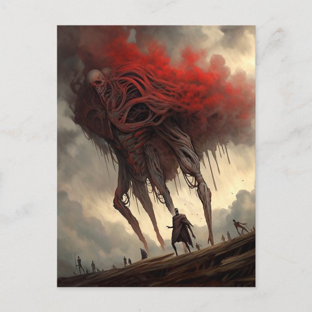 Postal Gigante Alien Walking Ciencia Ficción Arte de Horr (Anverso)