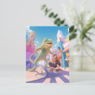 Postal Gigante Chameleon - Ilustracion de la ciudad