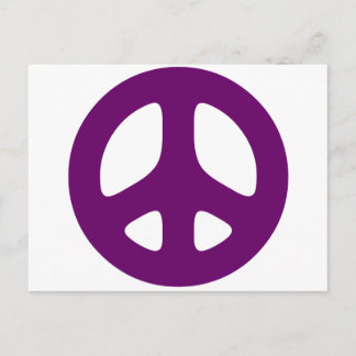 Postal Gigante signo de paz púrpura
