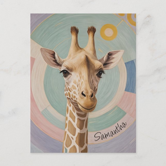 Postal Gigante suave: Pastel Giraffe (Anverso)